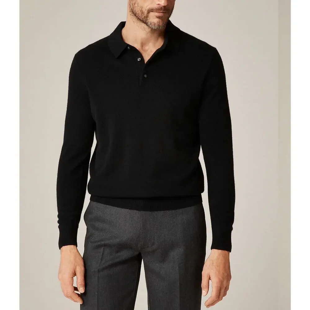 J. Crew Cashmere collared sweater-polo in Black NWT size Medium